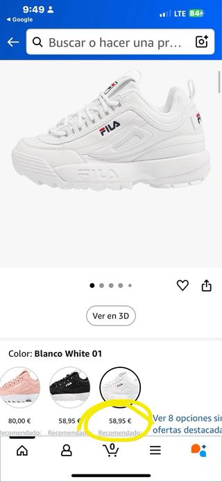Zapatillas FILA Disruptor blancas 40