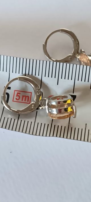 Pendientes Plata con circonita circular