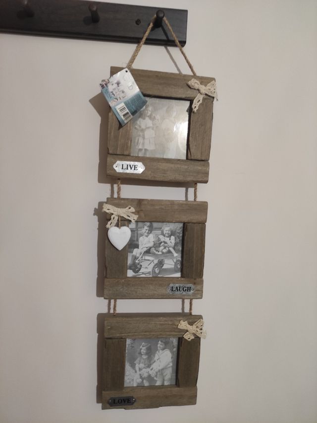 Portafotos madera 3 huecos