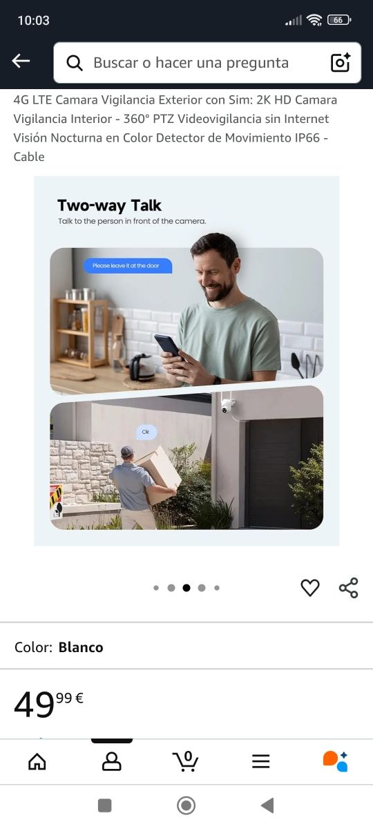 Cámara Vigilancia Exterior 4G LTE