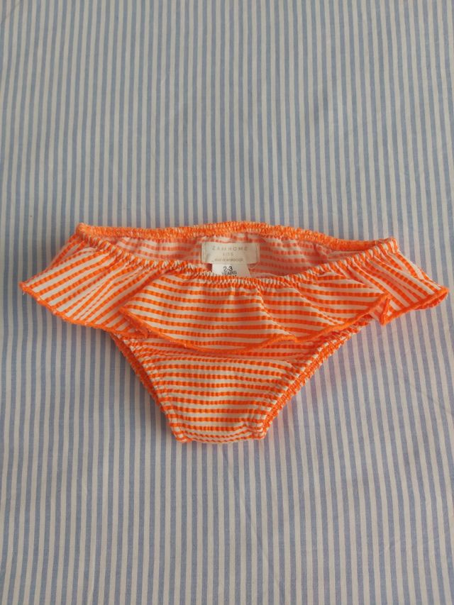 Bañador niña Zara Home rayas naranja