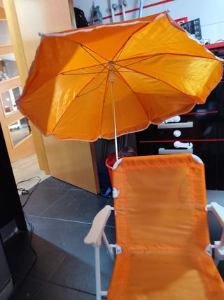 Silla playa plegable naranja