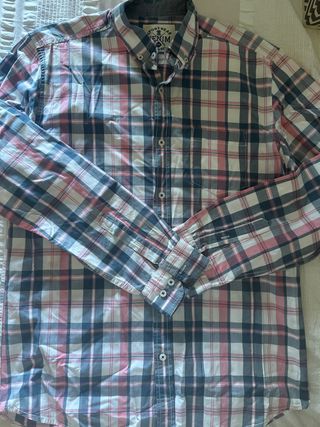 Camisa TEX cuadros L azul-rosa