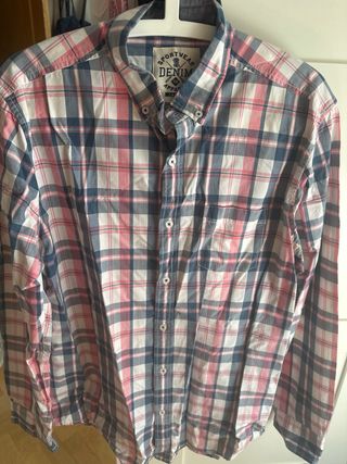 Camisa TEX cuadros L azul-rosa