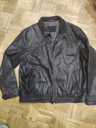 Cazadora piel marrón XL 