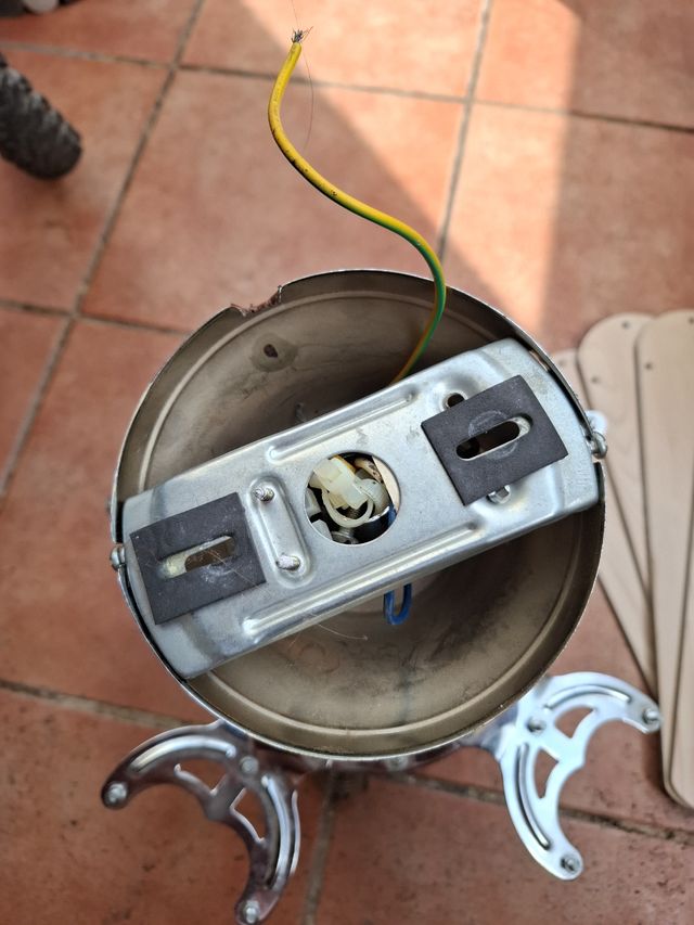 Ventilador techo vintage metal plata