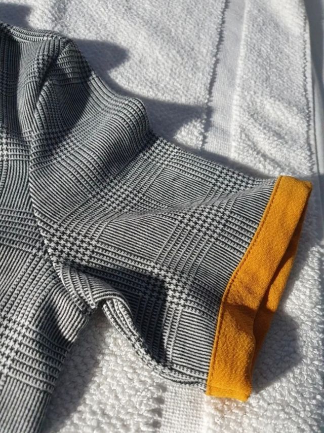 Camiseta Zara Trafaluc cuadros gris talla S