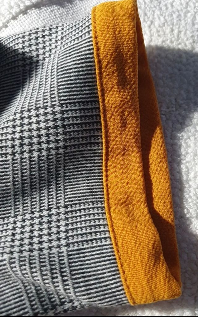 Camiseta Zara Trafaluc cuadros gris talla S