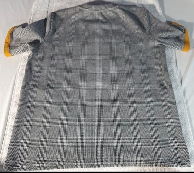 Camiseta Zara Trafaluc cuadros gris talla S