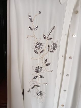 Camicia bianca ricamata donna