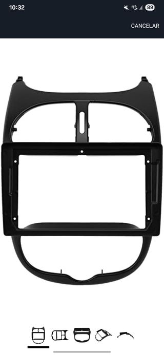 Soporte Radio 2Din 9 pulgadas para Peugeot 206
