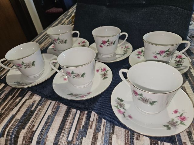 Set 6 tazze tè porcellana