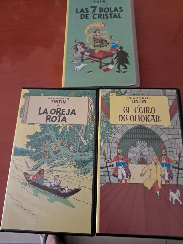 VHS Tintín: Las 7 Bolas de Cristal, La Oreja Rota,