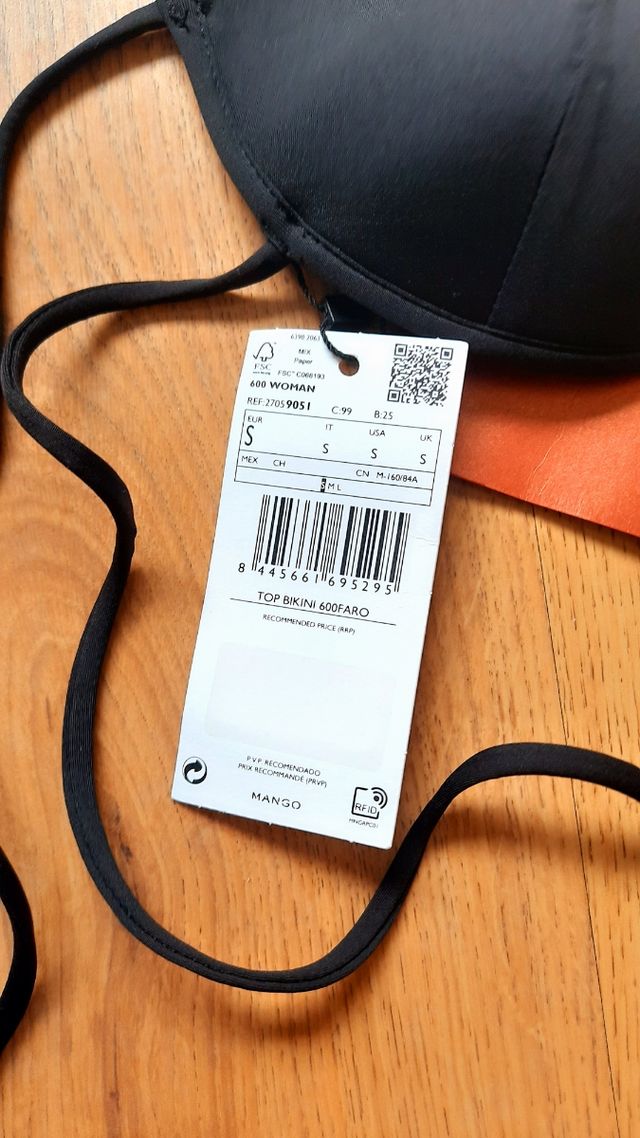 Bañador Mango negro talla S