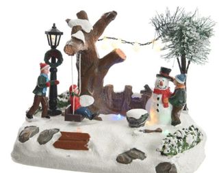 Belén navideño iluminado