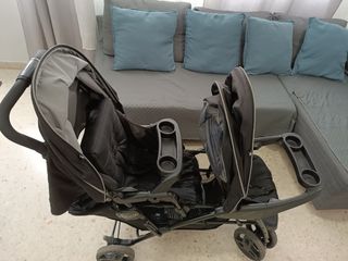 Carrito de bebe doble o gemelar y protector lluvia