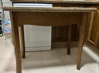 Mesa cocina granito - madera