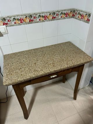 Mesa cocina granito - madera