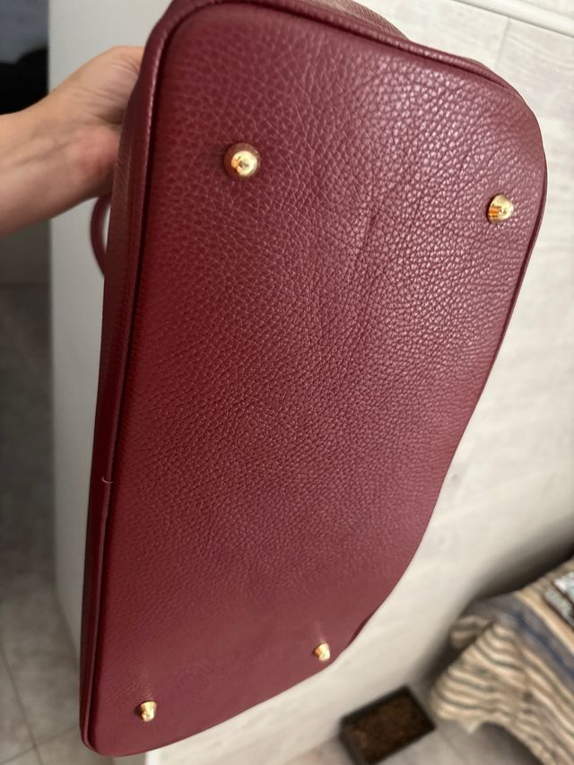 Bolso piel vacuno granate