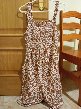 Mono premamá corto marrón y blanco