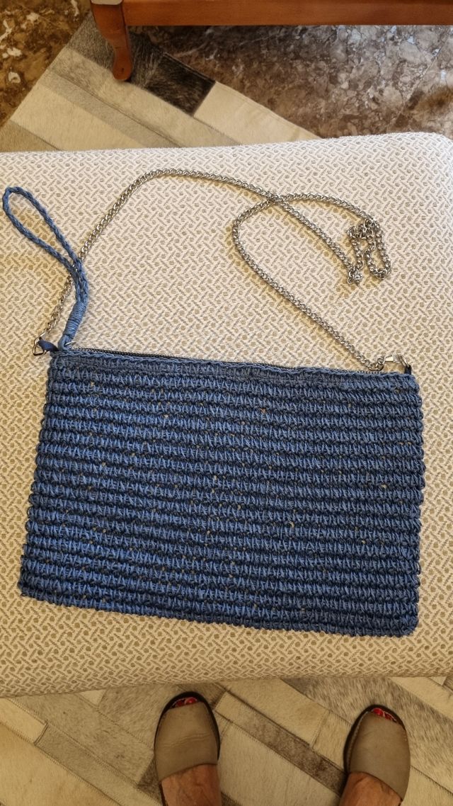 Bolso rafia azul