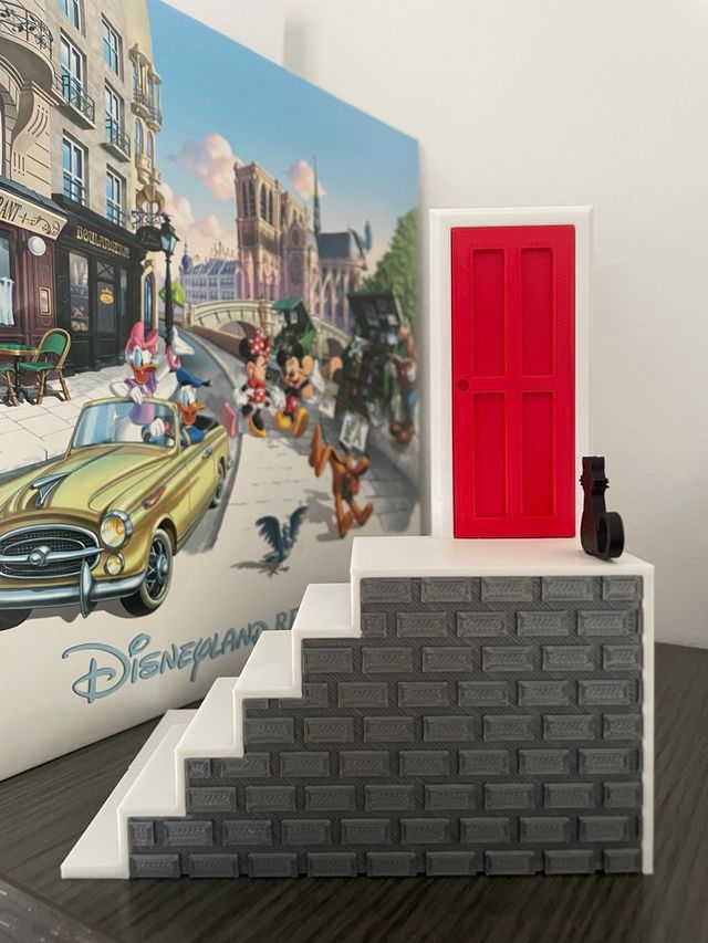 Sujeta libros: escalinata roja y blanca