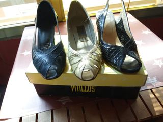 Zapatos Pitillos Piel - 3 pares