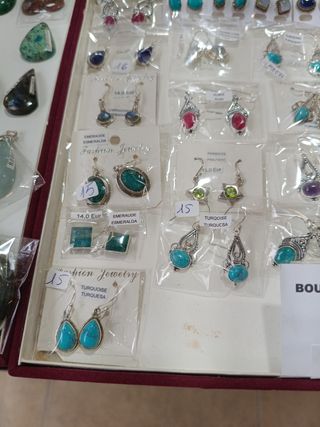 Pendientes Esmeralda, Rubí, Luna
