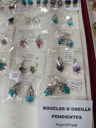 Pendientes Esmeralda, Rubí, Luna