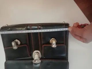 Bolso cuero negro vintage