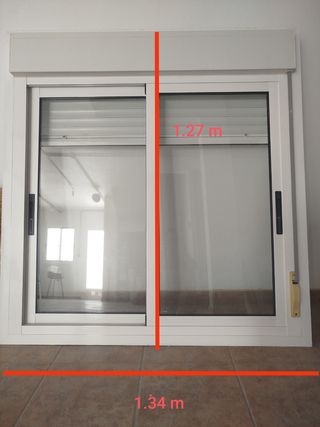 Ventana aluminio corredera 1,34x1,27m