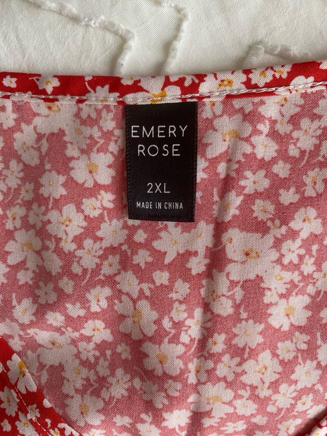 Vestido rojo flores - sin mangas