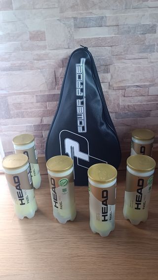 Raqueta Power Padel + 6 botes pelotas