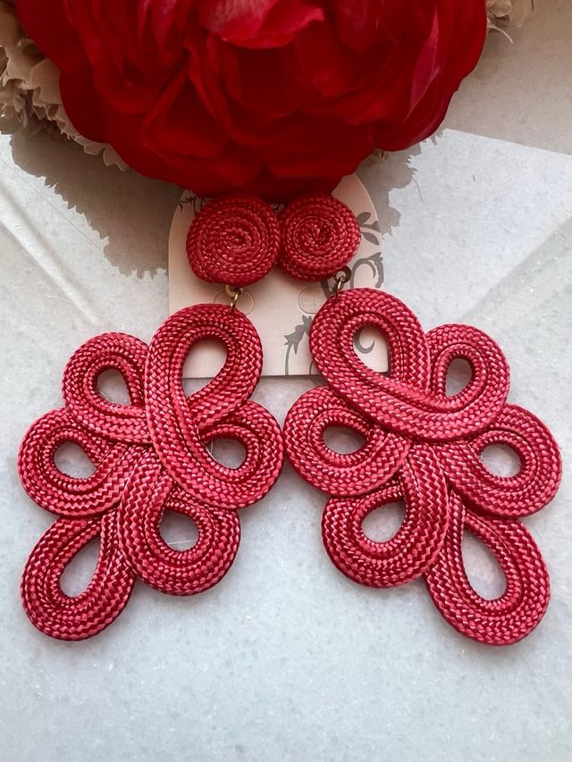 Pendientes flamenca rojo