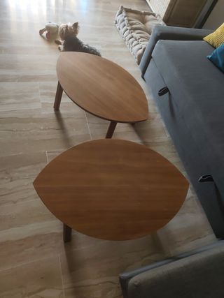 Mesas auxiliares madera 2 uds.No negociable precio