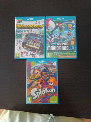 3 Juegos Wii U - Nintendo Land, Mario Bros, Splato