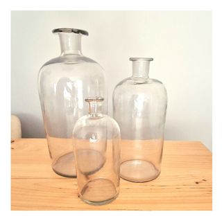 3 BOTELLAS DE VIDRIO PARA DECORACIÓN