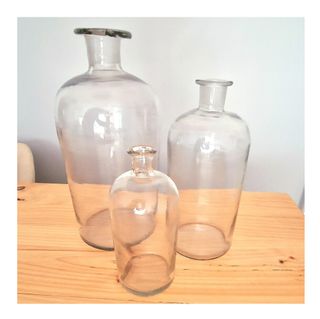 3 BOTELLAS DE VIDRIO PARA DECORACIÓN
