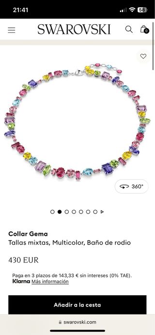 Collar y pendientes Swarovski multicolor