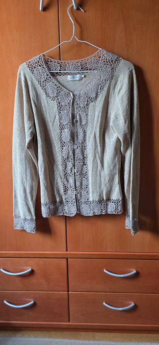 Chaqueta beige Oky-Coky - Talla M