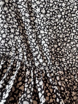 Falda pantalon negra flores - Mini 