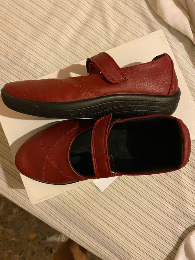 Zapatos Piel Mujer Rojo Nº36