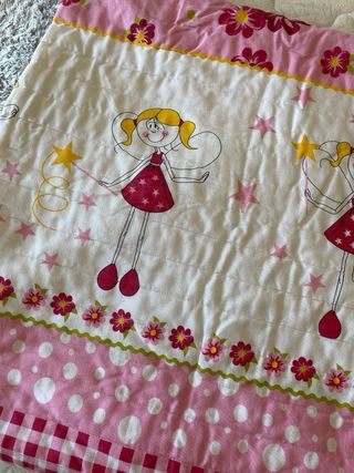 Edredom infantil - Rosa e branco