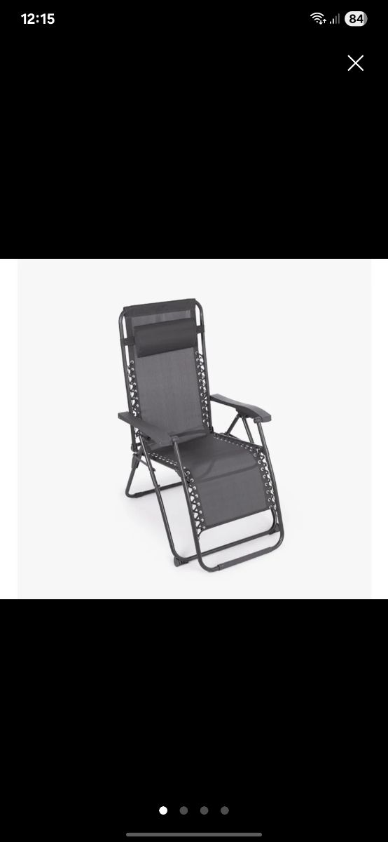 Silla tumbona playa negra plegable