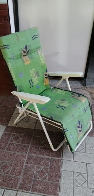 Hamaca Plegable Verde y Blanca