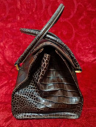 Borsa Etro marrone effetto coccodrillo
