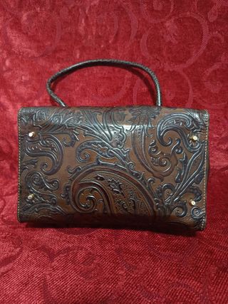 Borsa Etro marrone effetto coccodrillo