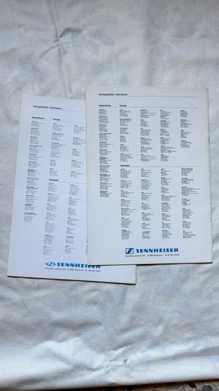 SENNHEISER 2 catálogos Sistema Microfónicos