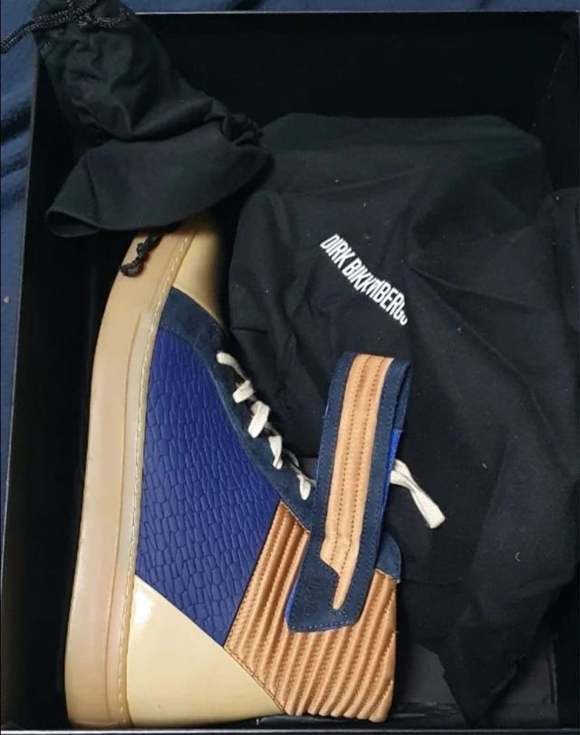 Zapatillas Dirk Bikkembergs altas beige y azul