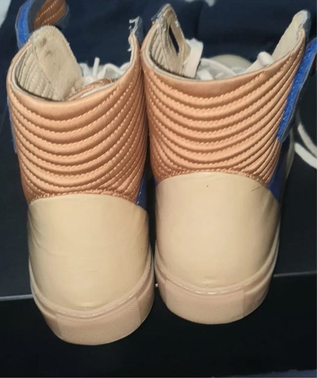 Zapatillas Dirk Bikkembergs altas beige y azul